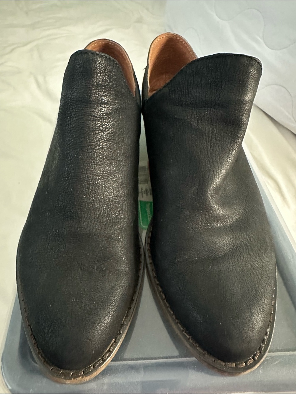 Lucky Brand Black Leather Slip-On Casual Bootie